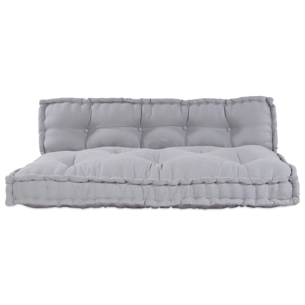 Cuscino per divano a pallet con supporto per la schiena in tessuto grigio