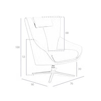 Poltrona girevole in pelle grigio taupe