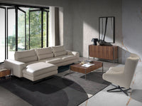 Poltrona girevole in pelle grigio taupe