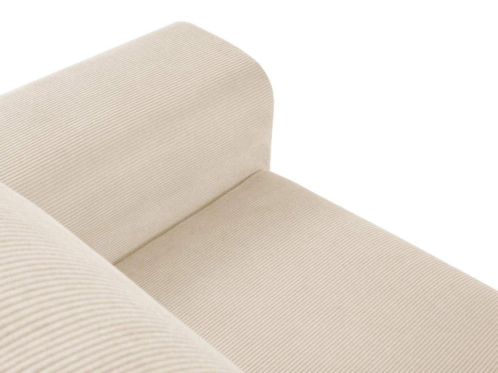 Cosmopolitan Design - Divano convertibile angolare sinistro con contenitore "Kyoto" 4 posti in velluto a coste beige 