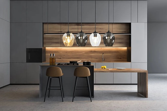 Lampadario Emibig Level 3 luci E27 nero multicolor