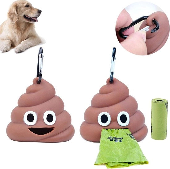 Dispensatore di sacchetti per animali domestici - Con supporto per sacchetti di defecazione sicuri da lacerazioni - Set da 2 pezzi
