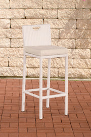 Sgabello Outdoor In Polirattan Mari bianco crema,bianco