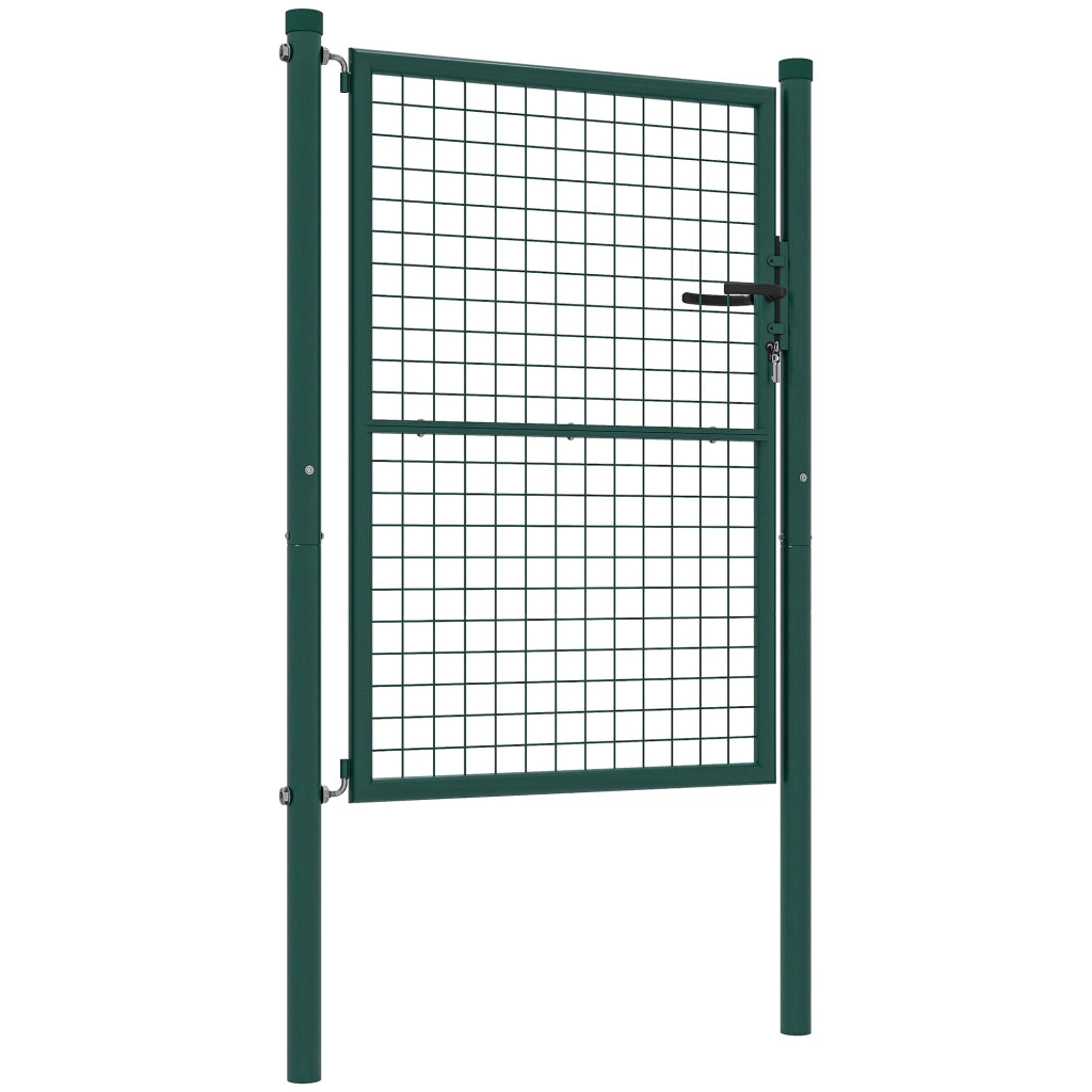 Portillon da giardino in acciaio con serratura ¨C zephmum ¨C verde 97x175 cm