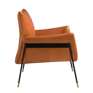 Poltrona girevole in pelle marrone