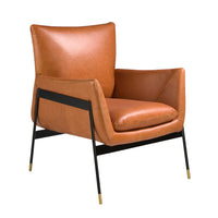 Poltrona girevole in pelle marrone