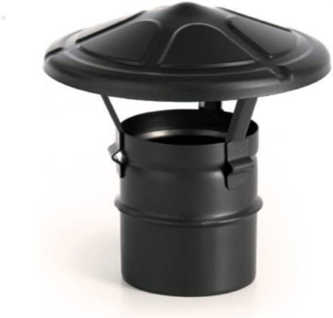 Terminale cinese nero in acciaio inox per stufe a pellet terminale cappello cinese 80