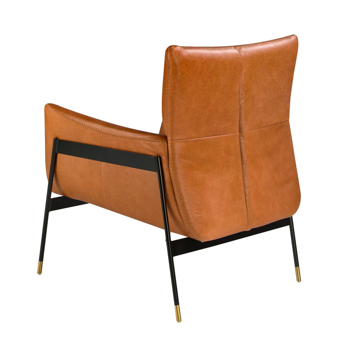 Poltrona girevole in pelle marrone