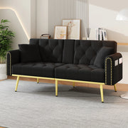 DIVANO LETTO Reclinabile 175x80x73,5 cm Velluto Nero