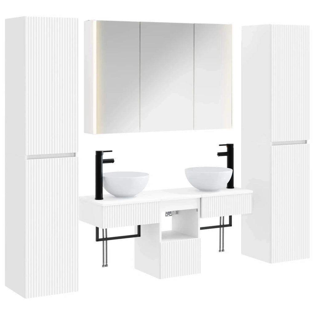 Set di mobili per il bagno 6 pcs Bianco 3407183