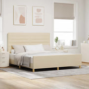 Struttura del letto con testiera Crema 180 x 200 cm Tessuto 3344674