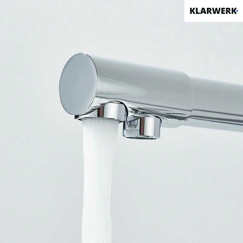 Felice | Raccordo acqua potabile premium a 3 vie cromato lucido Rubinetto miscelatore cucina ad osmosi in acciaio inossidabile | Filtra 3 connessioni