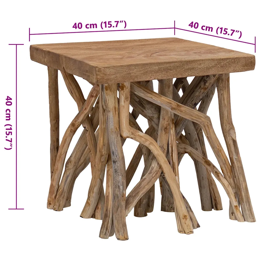 Tavolo con Tronchi 40x40x40 cm in Legno di Recupero Misto 283936