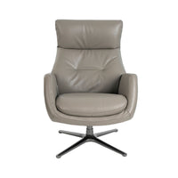 Poltrona girevole in pelle grigio scuro