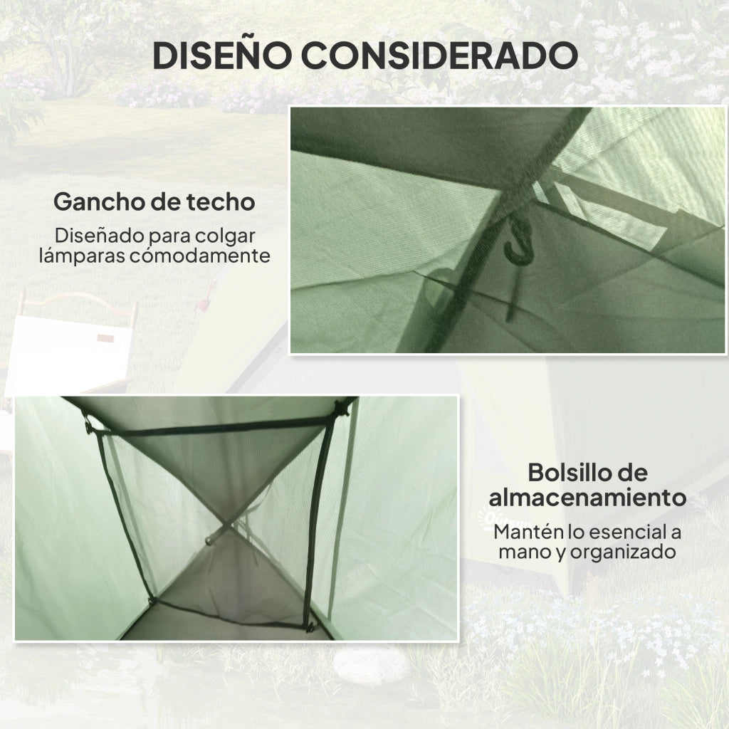 Tenda per 4 Persone ¨C zephmum ¨C Verde 200x200x135 cm