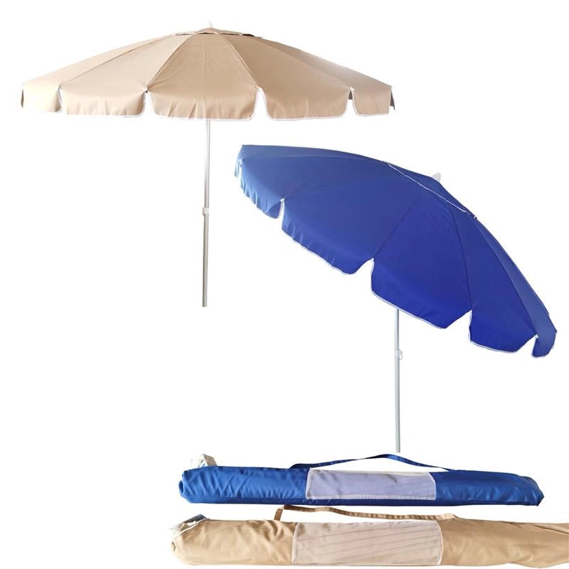 OMBRELLONE 16 STECCHE MONTECARLO CM 220 CON TUBO IN ALLUMINIO 32 MM COLORI ASSORTITI
