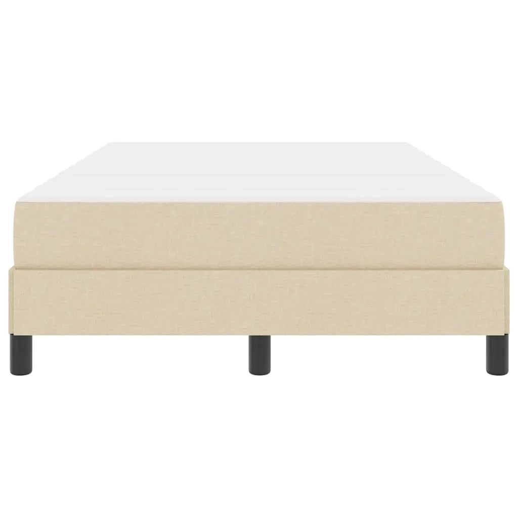 Letto a molle con materasso Crema 120 x 190 cm Tessuto