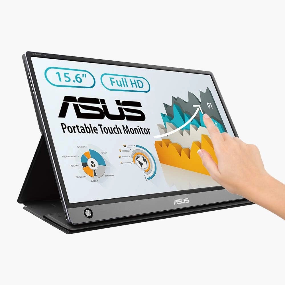 ASUS ZenScreen Monitor Portatile 15.6” 1080P FHD (MB165B) - Monitor da viaggio IPS USB-C, Anti-sfarfallio, Filtro Luce Blu, Display Esterno per Laptop e Macbook