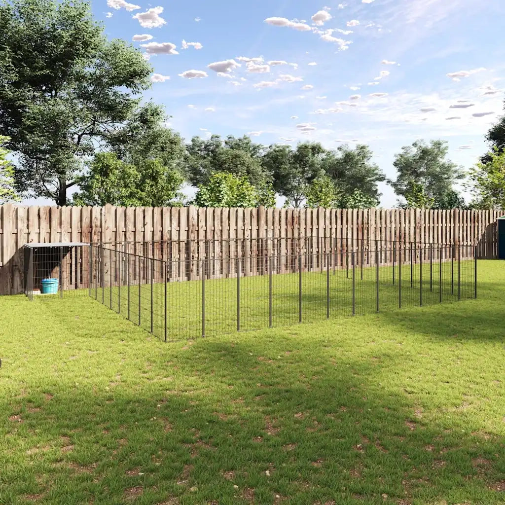 Gabbia per Cani Nera 37,51 m² in Acciaio 3082242