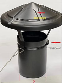 Terminale cinese nero in acciaio inox per stufe a pellet terminale cappello cinese 80