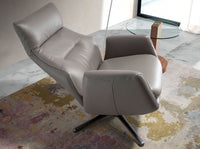 Poltrona girevole in pelle grigio scuro