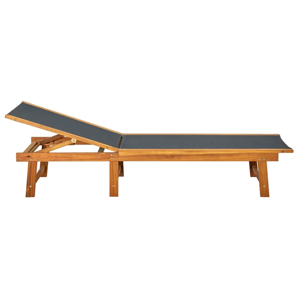 Lettino Prendisole in Massello di Acacia e Textilene cod mxl 6831