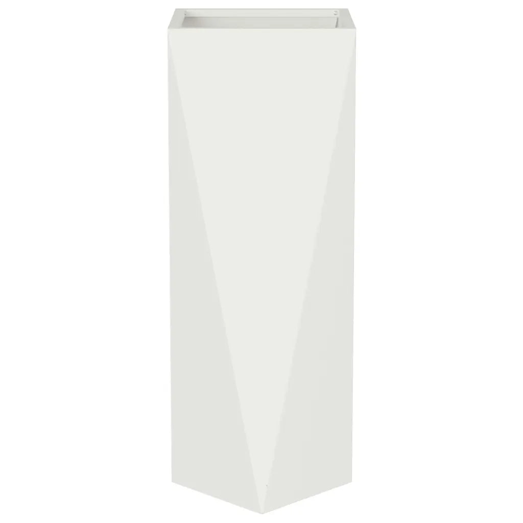Fioriera 2 pcs Bianco 30 x 30 x 75 cm Acciaio 883769
