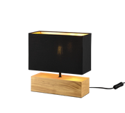 Lampada da tavolo, base legno naturale, nero, H 30 cm, Woody