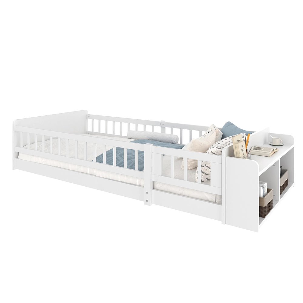 Letto bambino-Xylo-90x200 cm-a baldacchino, legno massello, grigio