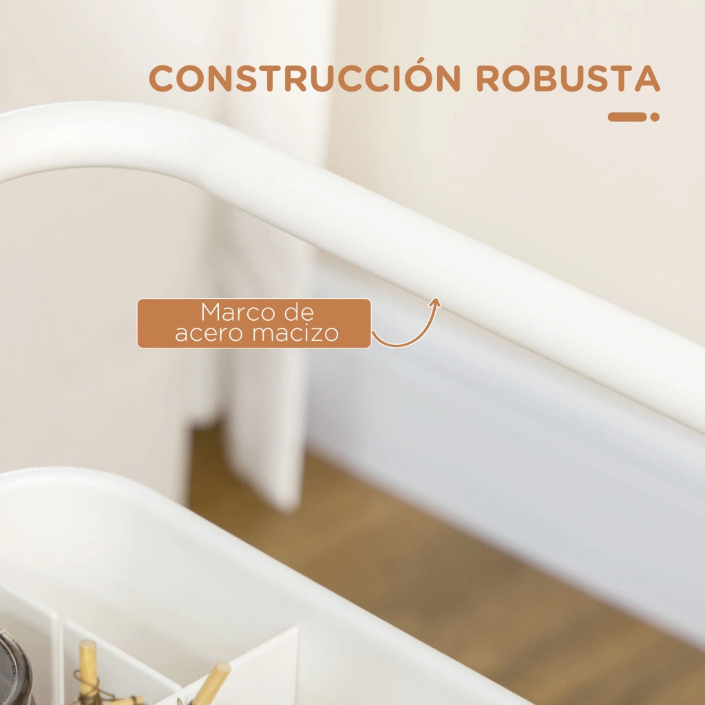 Carrello Multiuso con Cassetti e Ruote ¨C zephmum ¨C Bianco 42x38x86,5 cm