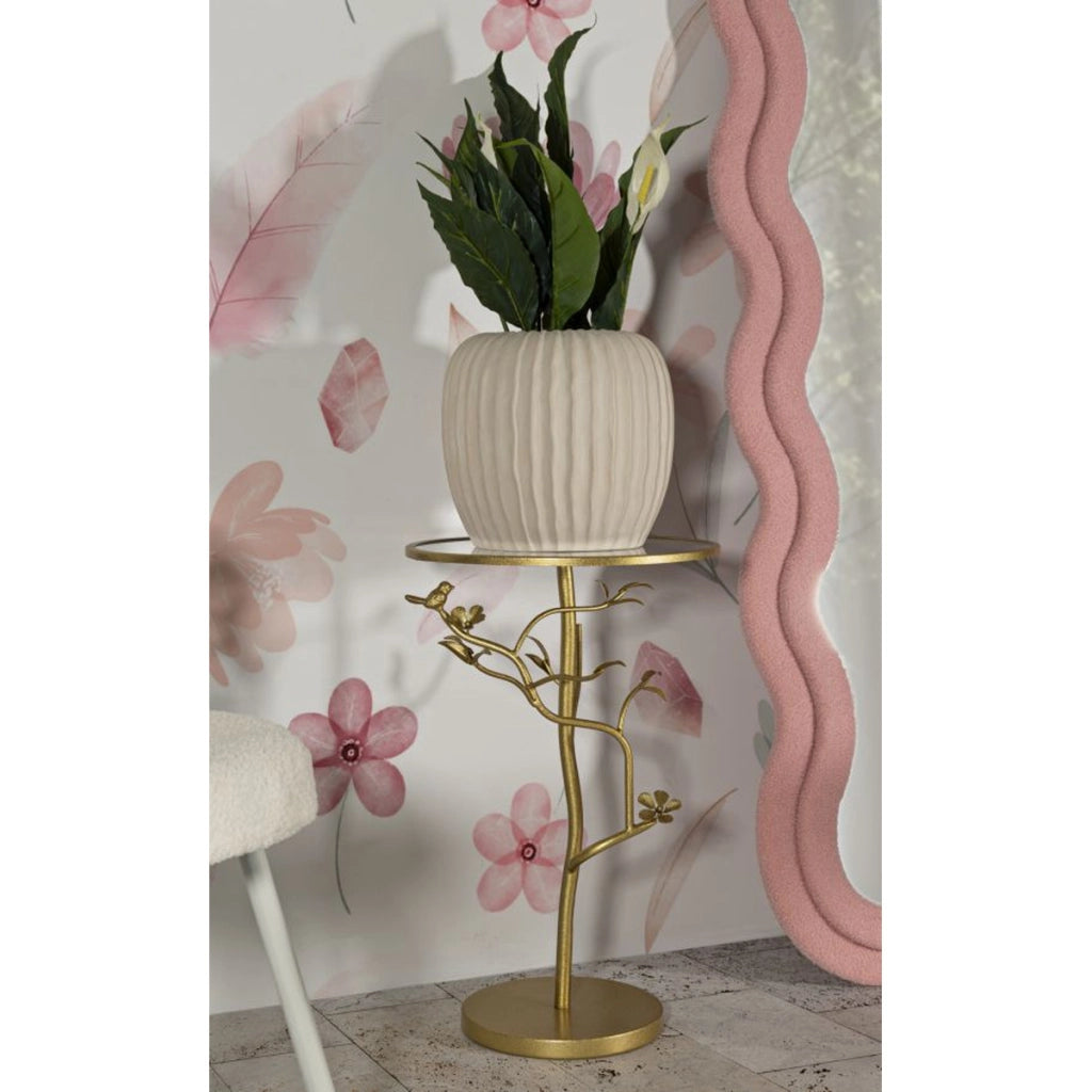 Tavolino VKH804, Oro, Metallo, 38x38x60 cm