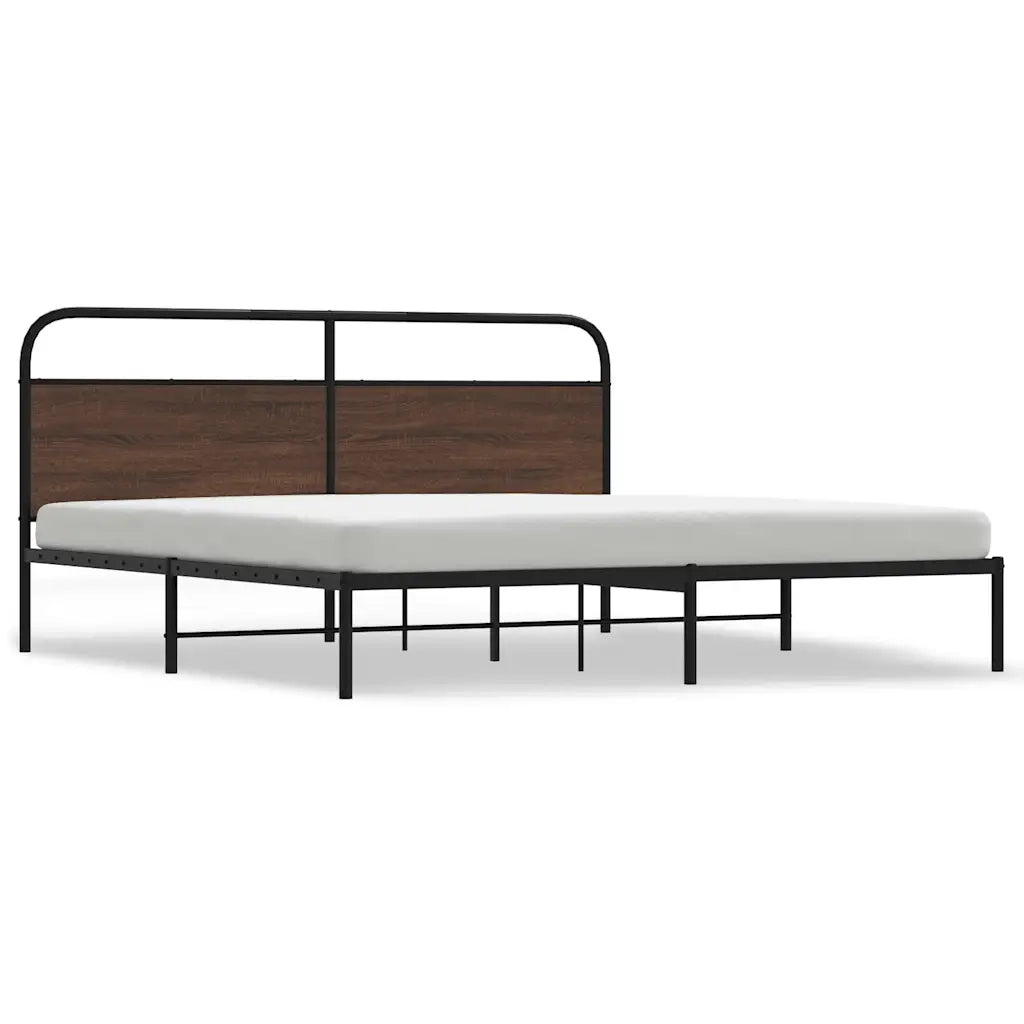 Giroletto senza Materasso in Metallo-Struttura Letto Rovere Marrone 180x200 cm 342202