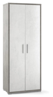 ARMADIO 2 ANTE H182 L71 P41 cm STRUTTURA CEMENTO FRONTALE BIANCO SARMOG Db354k