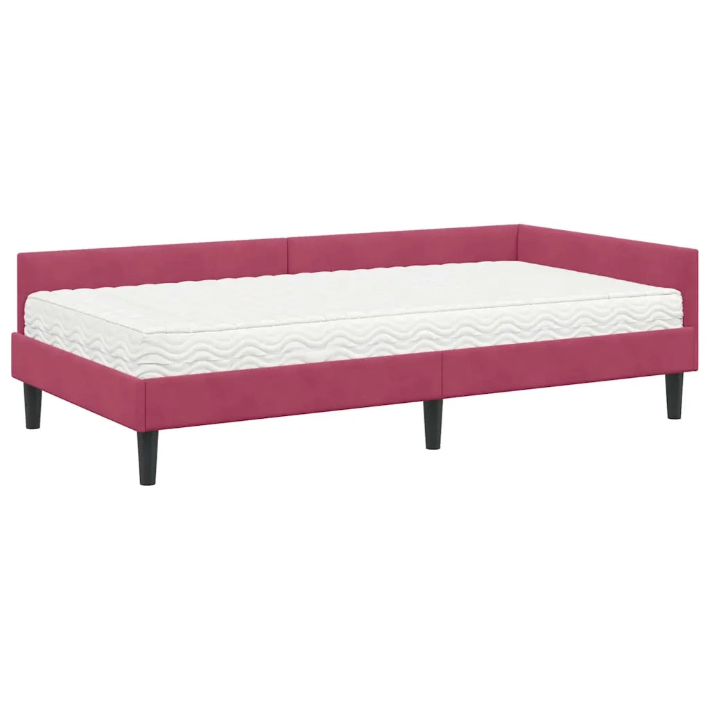 Struttura Letto Angolare con Materasso 2 pcs Verde Velluto 3393700