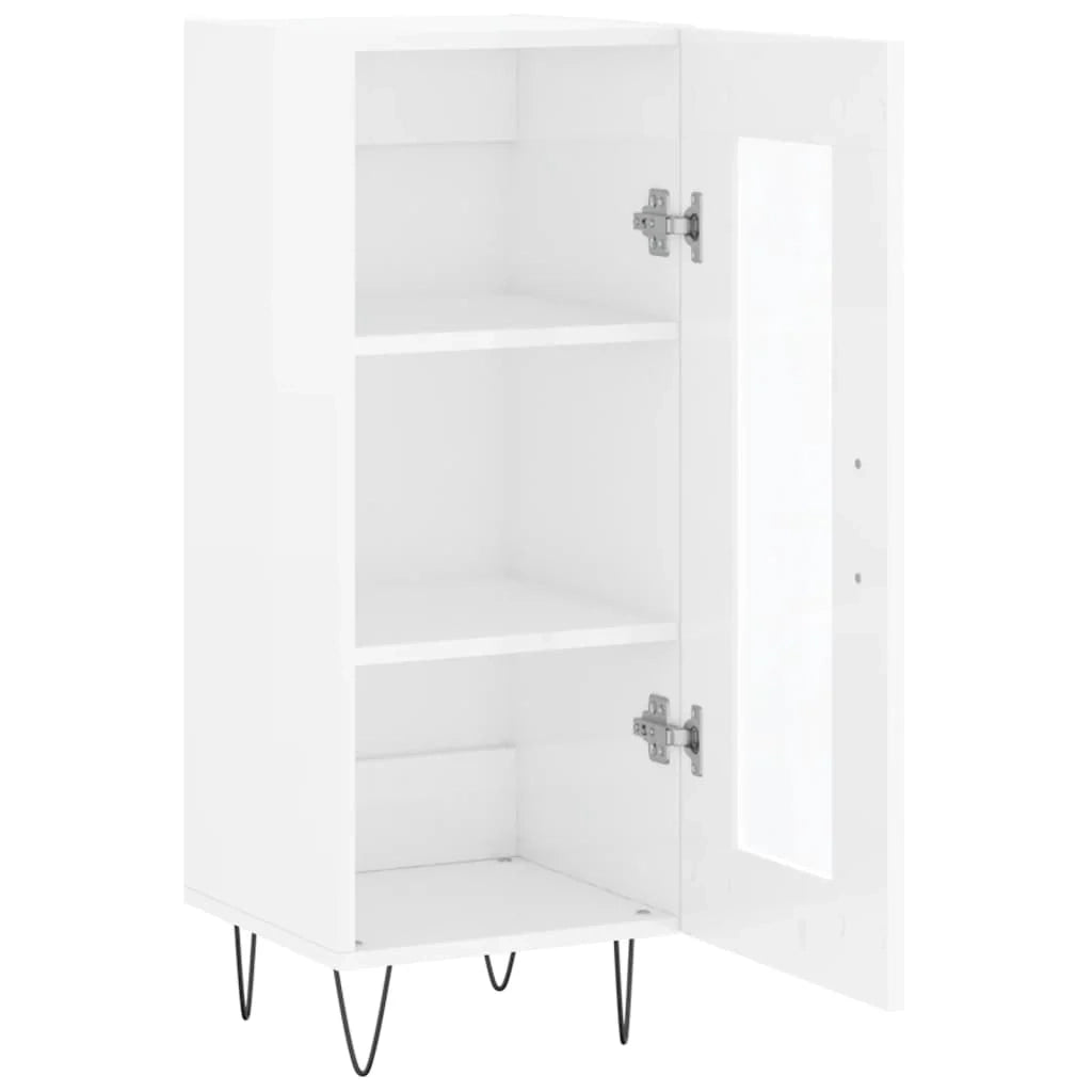 Buffet credenza cassettiera mobiletto mobile contenitore organizer per cucina soggiorno finitura lucida 34,5 x 34 x 90 cm legno ingegnerizzato bianco 02_0030619