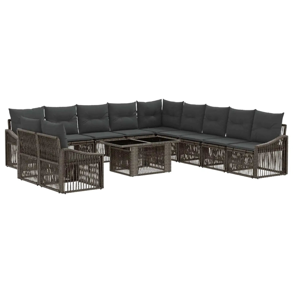 Set Divano da Giardino 12 pz Grigio e Grigio Scuro polyrattan 3437276