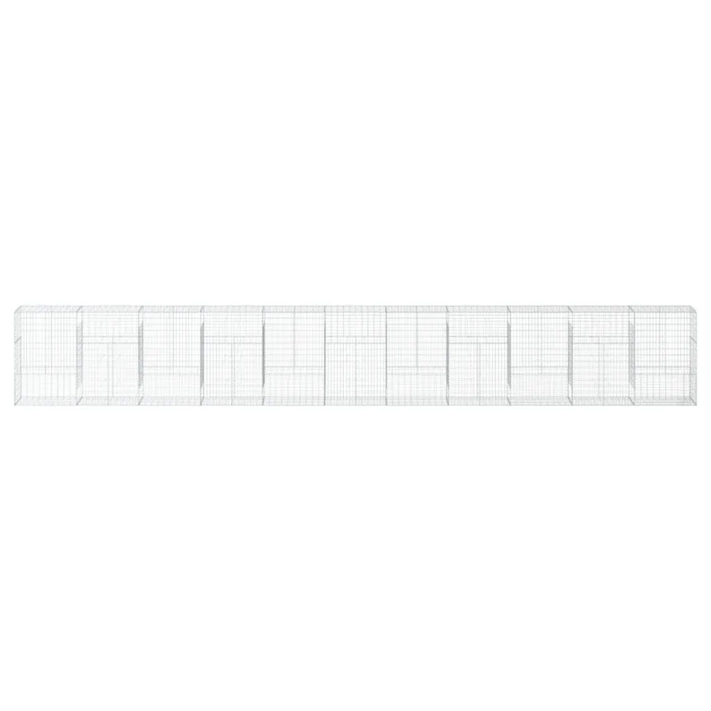 Cesto Gabbione con Copertura 1100x50x150 cm in Ferro Zincato 3295164