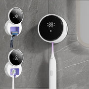 Sostegno per Spazzola da Dentista, Sostegno per Spazzola da Dentista Elettrico da Applicare al Muro con Funzione di Asciugatura, Sostegno per Spazzola da Dentista Desinfettante Senza Fori con 1 Sostegno per Spazzola da Dentista (Solo Bianco)