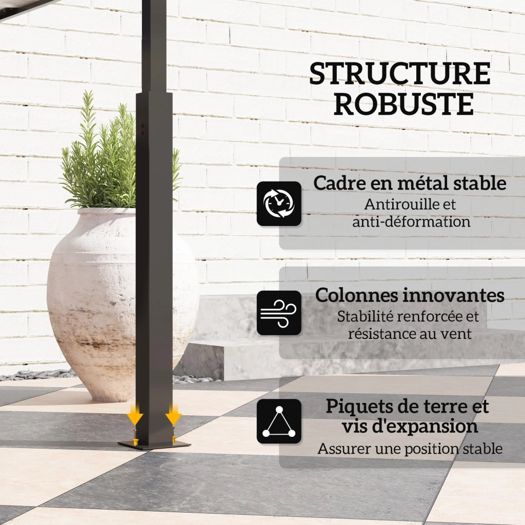Tendone da giardino a due piani con LED ¨C zephmum ¨C kaki 240x150x250 cm