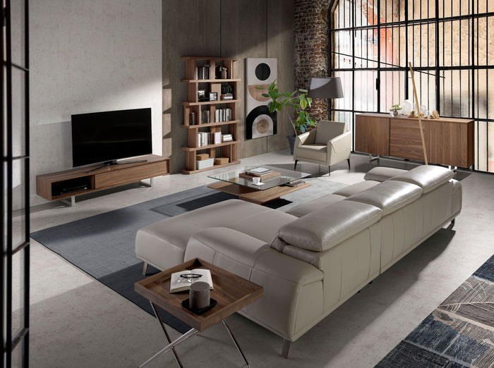 Poltrona in pelle grigio taupe