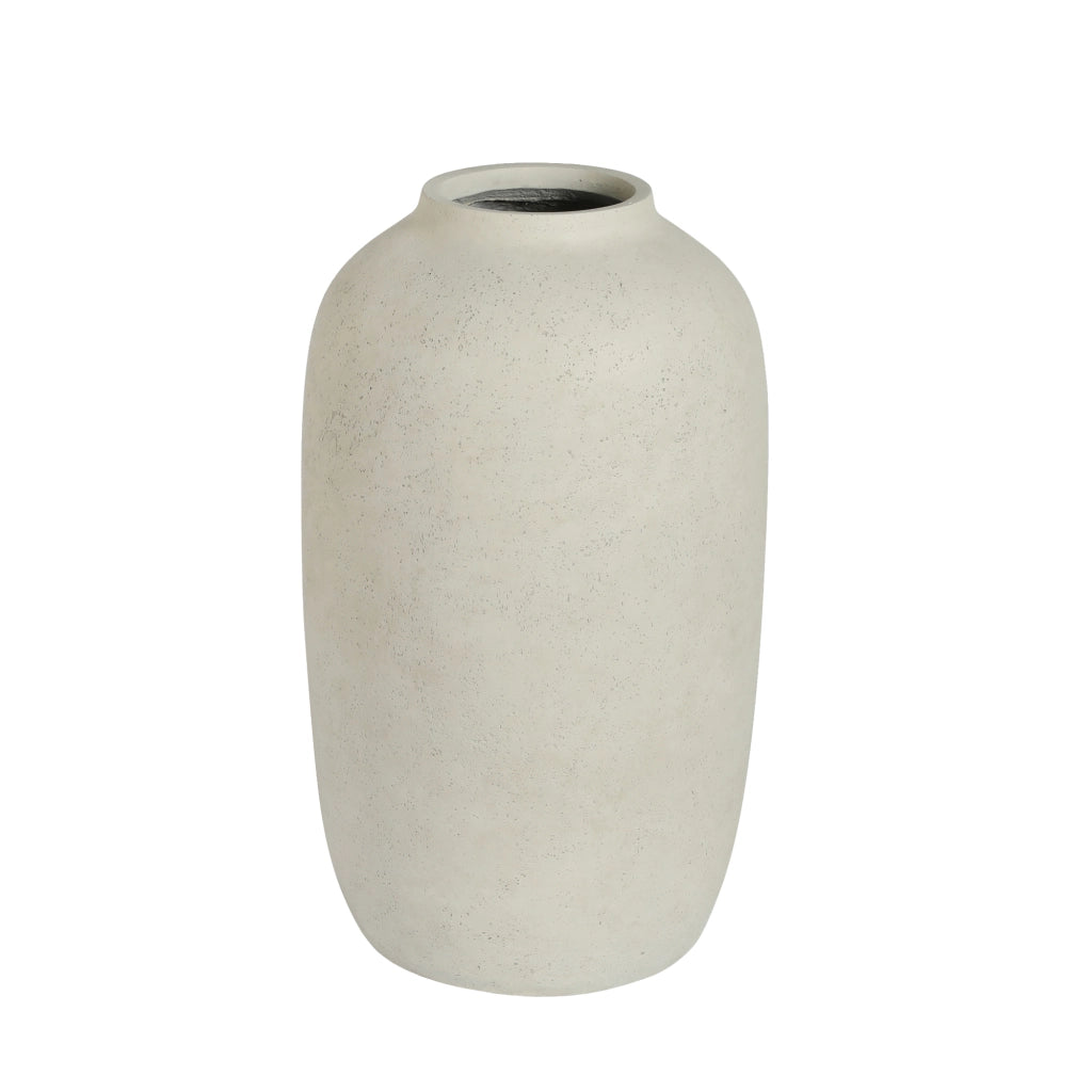 Fioriera rotonda impermeabile design moderno per interni ed esterni in ossido di magnesio bianco 30 × 51 cm