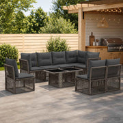 Set Divano da Giardino 9 pz Grigio polyrattan 3436478