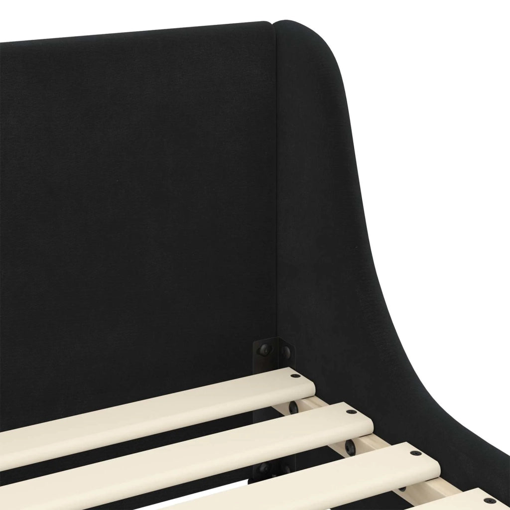Struttura letto bambini con testata-Giroletto per bambini Nero 80 x 200 cm Velluto 538733