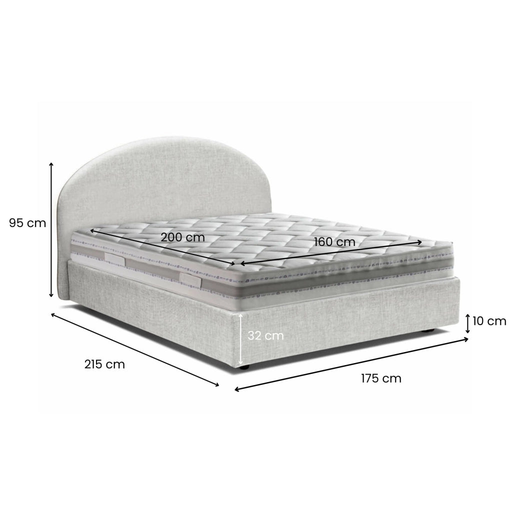 Letto Matrimoniale Melanite, Letto Matrimoniale Materasso Incluso Made in Italy, Bianco