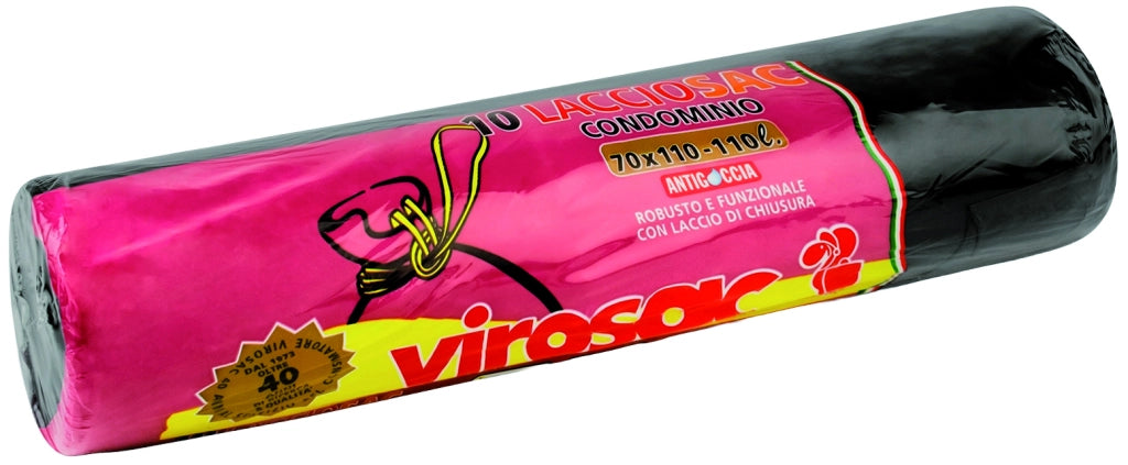 Virosac SACCO RIFIUTI LACCIOSAC CONDOMINIO 10 PZ cm. 70x110 lt. 110 20.00 rotoli