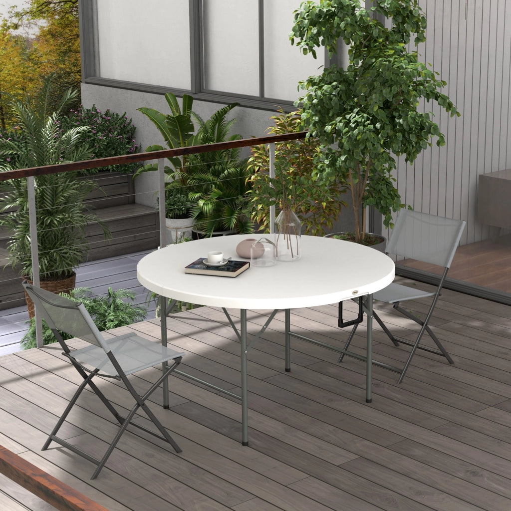 Tavolino da giardino pieghevole ¨C zephmum ¨C bianco ?122x73 cm