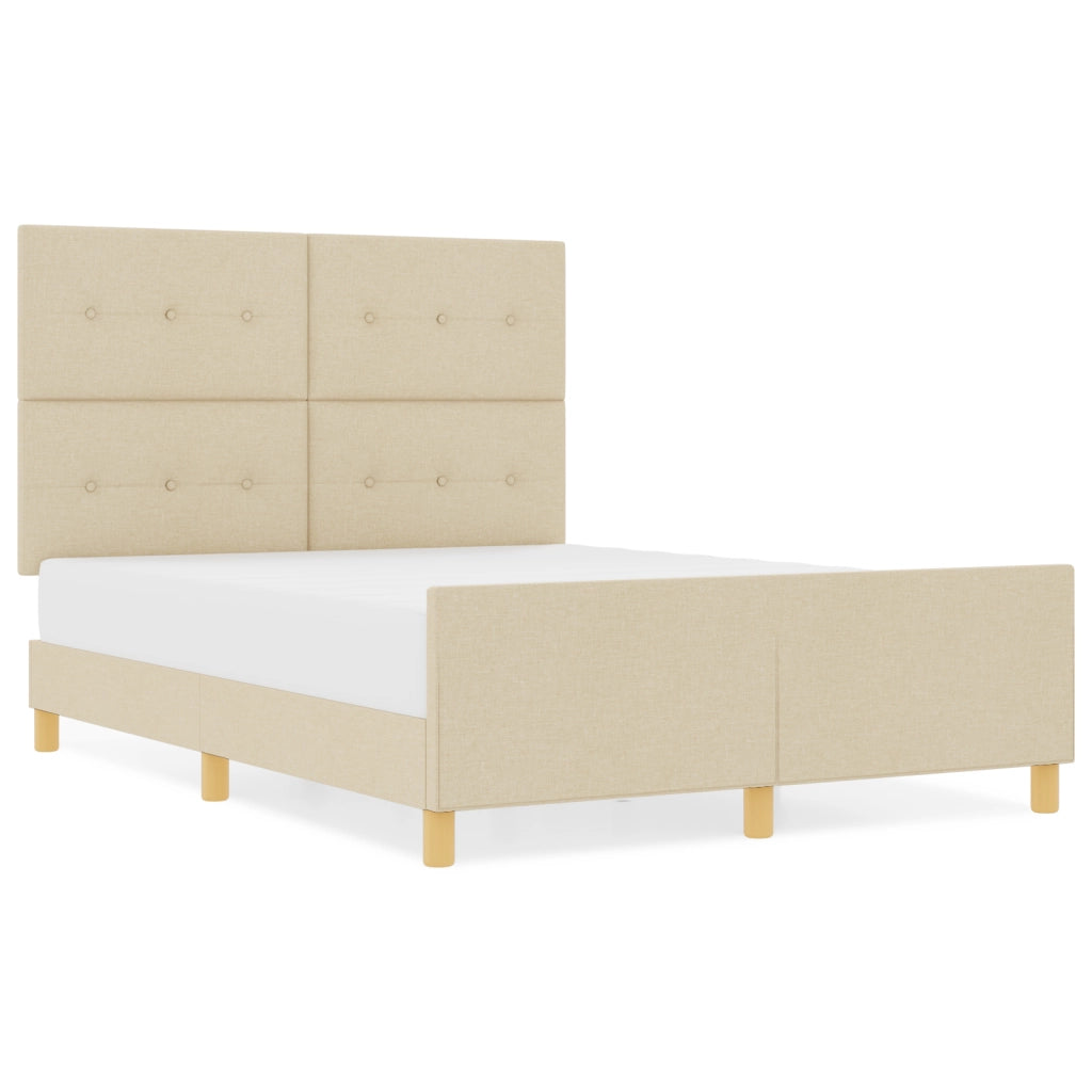 Struttura letto  crema 140x200 cm in tessuto