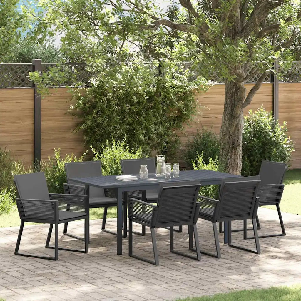 Set da Pranzo per Giardino 7 pcs Antracite polyrattan 3378822