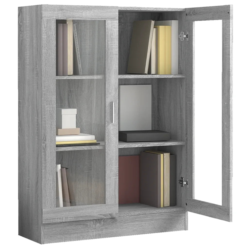 Mobile Vetrina Grigio Sonoma 82,5x30,5x115 cm Legno Multistrato CFW9293357