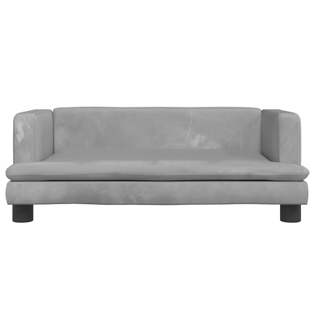 Divano per Bambini Grigio Chiaro 80x45x30 cm in Vellutocod mxl 78852